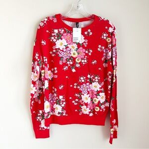 Divided Floral Sweatshirt